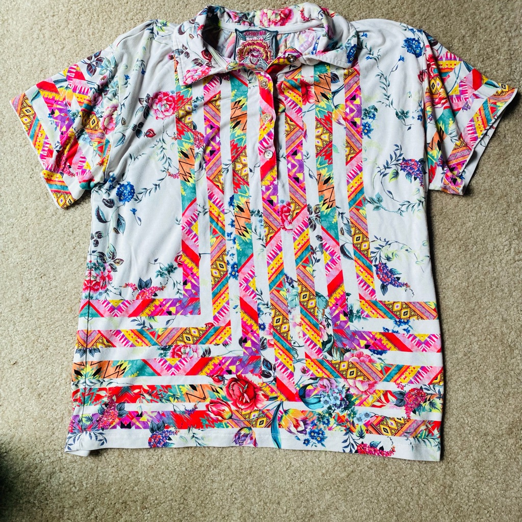 Johnny Was Azzy Flower Top Xs